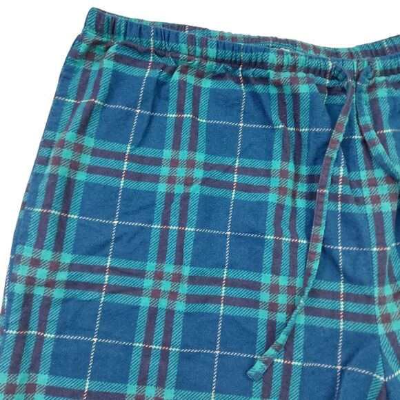 L.L.Bean Flannel Sleep Pajamas Pants Mens 1X Blue Tartan Plaid Soft 100% Cotton - Picture 3 of 11